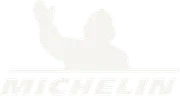 Michelin Logo de Michelin con la mascota Bibendum saludando, sobre un fondo amarillo y azul.